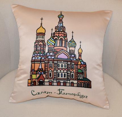 подушка Спас-на-Крови бежевая рис